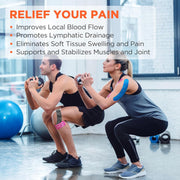 OK TAPE PRO Original Kinesiology Tape Pre-Cut Strips, Latex Free Elastic Athletic Tape Roll, 2in×16ft 2Rolls,Beige+Beige