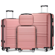 Kono 3 Piece Luggage Sets Expandable(only 28") Lightweight with Spinner Wheels TSA Lock Hardside Travel Rolling Suitcases 20in 24in 28in Carry on Pink