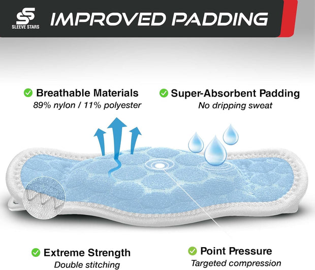 Sleeve Stars Tennis Elbow Brace for Women - Adjustable Tennis Elbow Strap, Golfers Elbow Brace for Men, Counterforce Brace for Tennis Elbow for Tendonitis Relief, Fits 9"-23" (Single/Black)