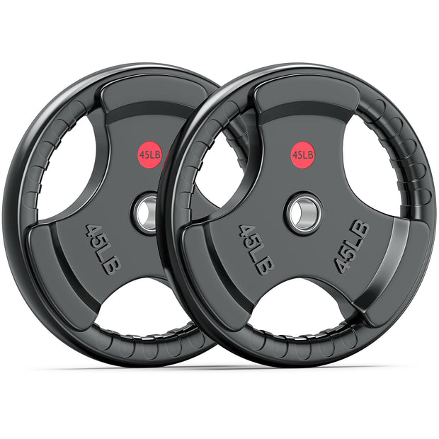 XDDIAS Rubber Weight Plates for Barbell, 2-Inch Olympic Grip Plate for Strength Training, Weightlifting and Bodybuilding in Home & Gym, Solid Cast Iron Weight Plates Pair and Sets