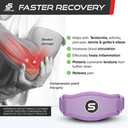 Sleeve Stars Tennis Elbow Brace for Women - Adjustable Tennis Elbow Strap, Golfers Elbow Brace for Men, Counterforce Brace for Tennis Elbow for Tendonitis Relief, Fits 9"-23" (Single/Black)