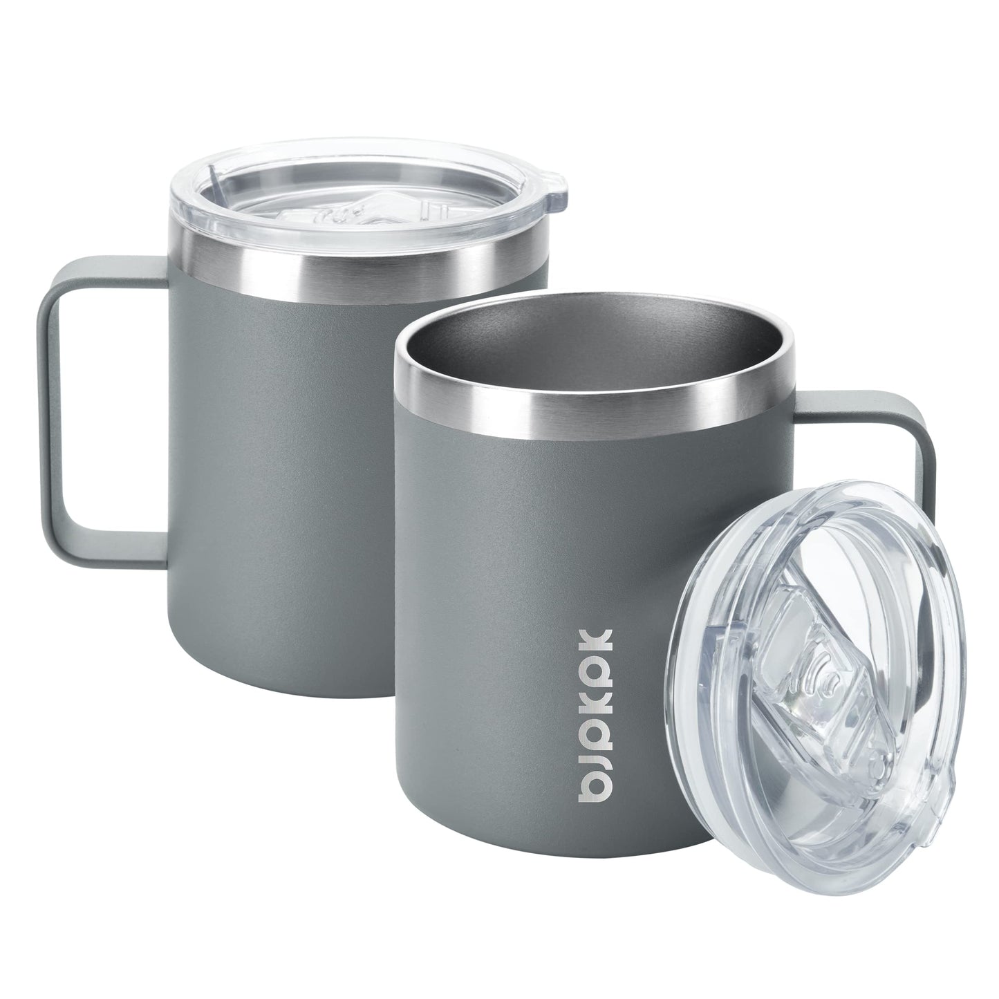 BJPKPK 2 pcs Insulated Coffee Mug, 12 oz Stainless Steel Insulated Coffee Tumbler with Lid for Hot Drinks & Cold Drinks- Turquoise