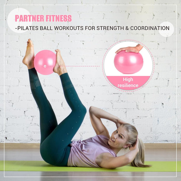 Pilates Ring Set, Pilates Essentials Kit with Pilates Ring and Ball, 3 Resistance Bands, Portable Bag & Training Poster, at Home Pilates Starter Workouts Equipment Kit for Women