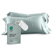 Olive + Crate Tencel Eucalyptus Pillowcases - 100% Tencel Lyocell Cooling Pillow Cases for Hot Sleepers - Hypoallergenic, Moisture-Wicking, Silk Alternative, Vegan - King Size Set of 2 [Moss]