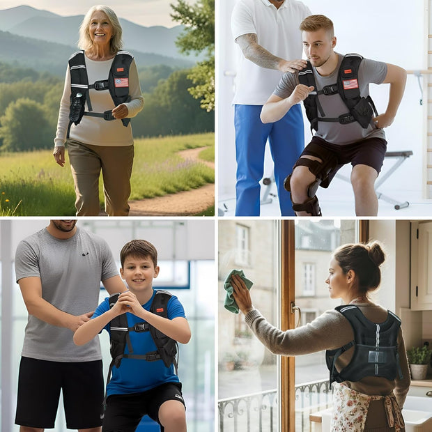 Weighted Vest for Woman and Men, 8lbs/12lbs/16lbs/20lbs/30lbs/40lbs Odorless Adjustable Straps Size Walking Vest,Running Vest with Underarm Buckle, Breathable Mesh Shoulder Pain Relief, Strength Training HIIT
