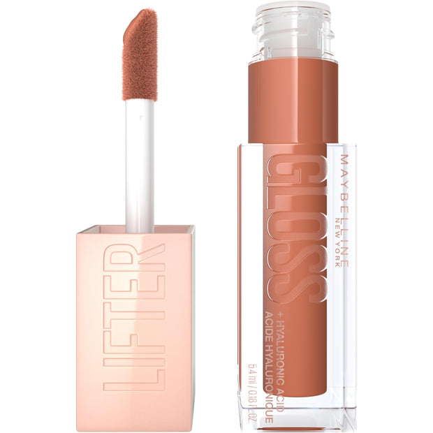 Maybelline Lifter Gloss, Hydrating Lip Gloss with Hyaluronic Acid, Ice, Pink Neutral, 0.18 Ounce