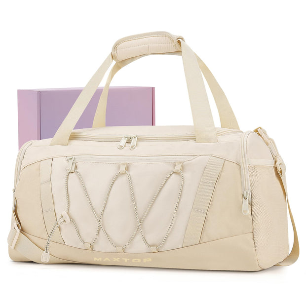 MAXTOP Gym Bag for Women Men Travel Duffle Bag Large Capacity Carry On Weekender Overnight Bag With Shoe Compartment Gym Tote Dry Wet Separation Duffel Bag for Travel