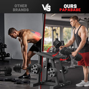 PAPABABE Adjustable Dumbbell Stand with 1 inch Plate Tree, Heavy-Duty Dumbbell Column Rack with 500LB Capacity - Compact Space-Saving Design, Anti-Tip Base & Ergonomic Height for Home Gym Organization