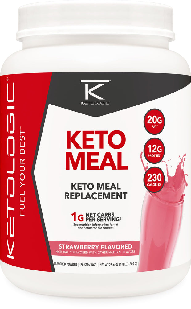 KetoLogic Keto Meal Replacement Shake Powder for Optimal Results + MCT Oil + Grass-Fed Whey - Perfectly Formulated Macros for Ketosis - 20 Servings - Chocolate