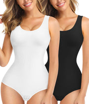 Nebility Womens' Waist Trainer Seamless Round Neck Tummy Control Shapewear Bodysuit