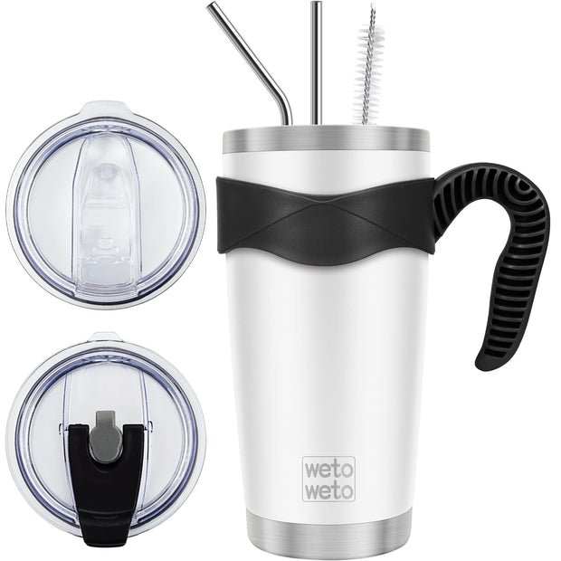 WETOWETO 20oz Tumbler, Stainless Steel Vacuum Insulated Coffee Travel Mug, Double Wall Powder Coated Insulated Coffee Mug Travel Mug with Lid Thermal Cup for Outdoor (Navy Blue, 1 Pack)