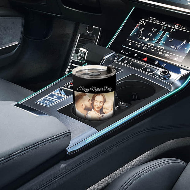 Personalized Tumbler with Pictures Text Name, Custom Stainless Steel Tumbler with Lid, Personalized Gifts for Women, Men, Christmas Birthday Mother's Day Gifts for Mom, Dad, Friend