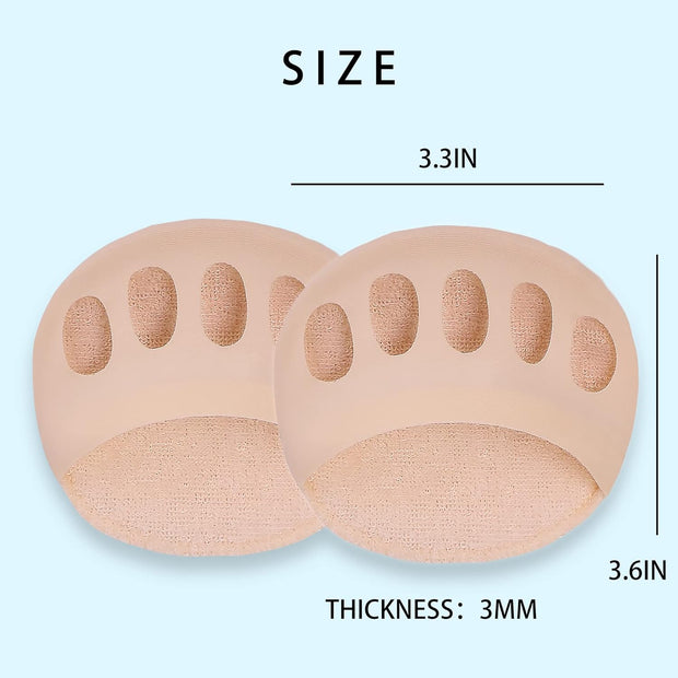 Ball of Foot Cushions (5 Pairs) - Metatarsal Pads for Women & Men, Soft Forefoot Pads for Ball of Feet, Reusable, Breathable, Prevent Pain & Discomfort