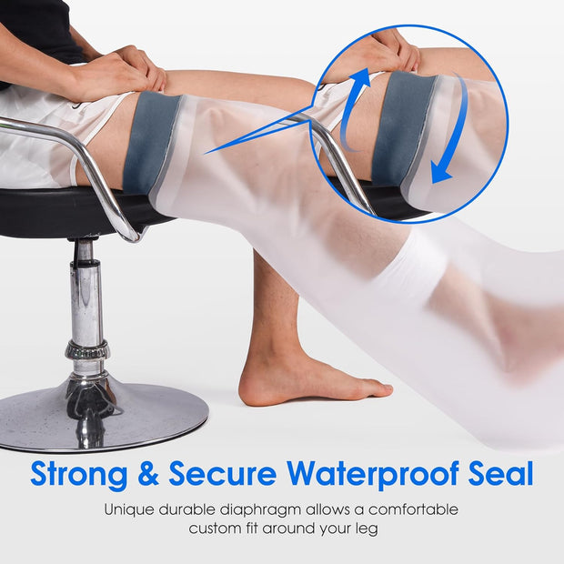 Waterproof Cast Cover for Shower Ankle Wound Protector Bath Adult Watertight Cast Bag Showering for Surgery Foot, Ankle, Burns Reusable (A-Foot)