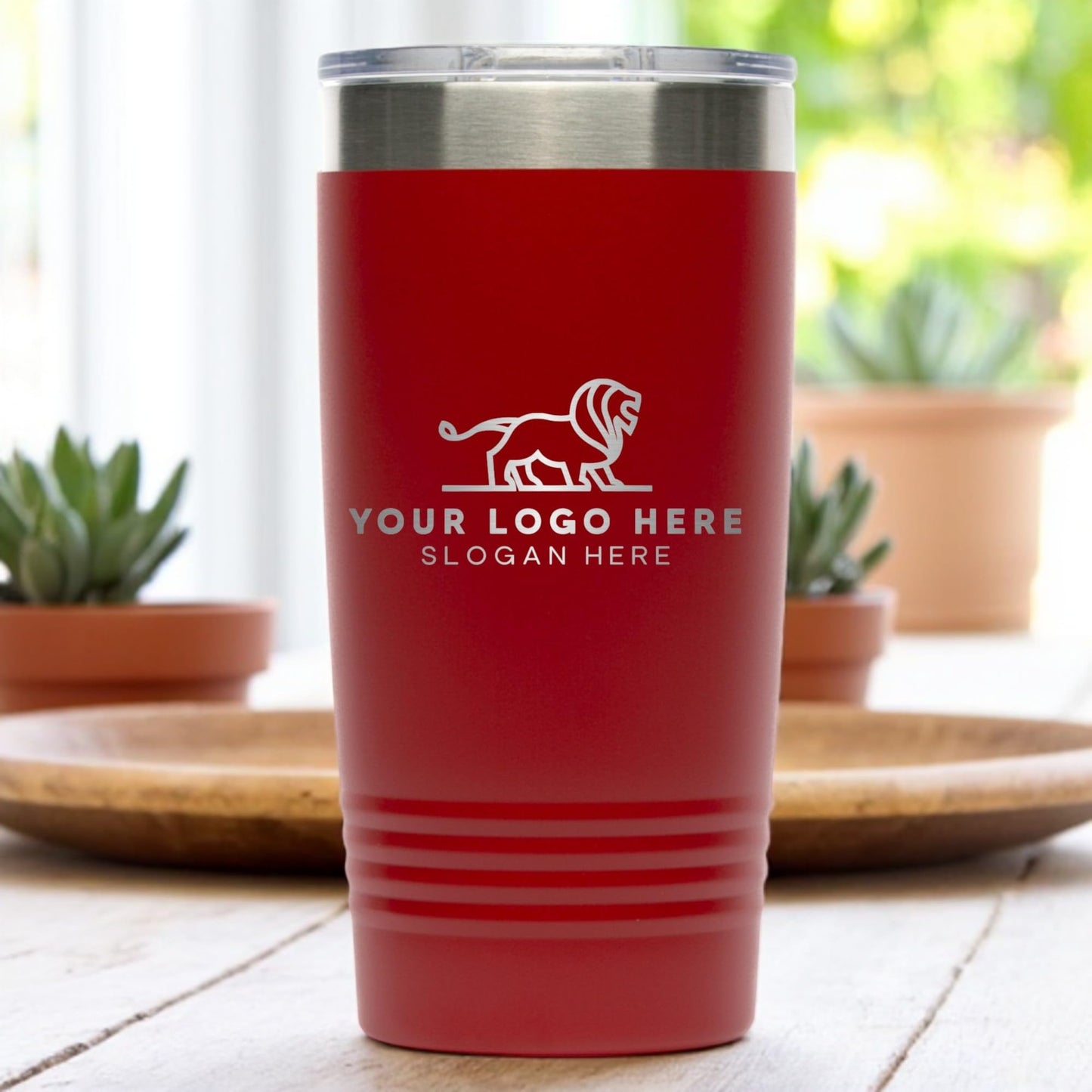 20oz Stainless Steel Tumbler - Upload Your Logo, Custom Engraved, Double Wall Vacuum Insulated Travel Mug, Ideal for Corporate Gifts, Events, and Sports Teams