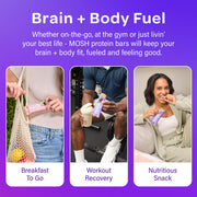 MOSH Variety Pack Vegan Protein Bars, Plant Based, Keto, Gluten Free, Brain Healthy Snack with Cognizin, Ashwagandha and Lion's Mane, 15 Count