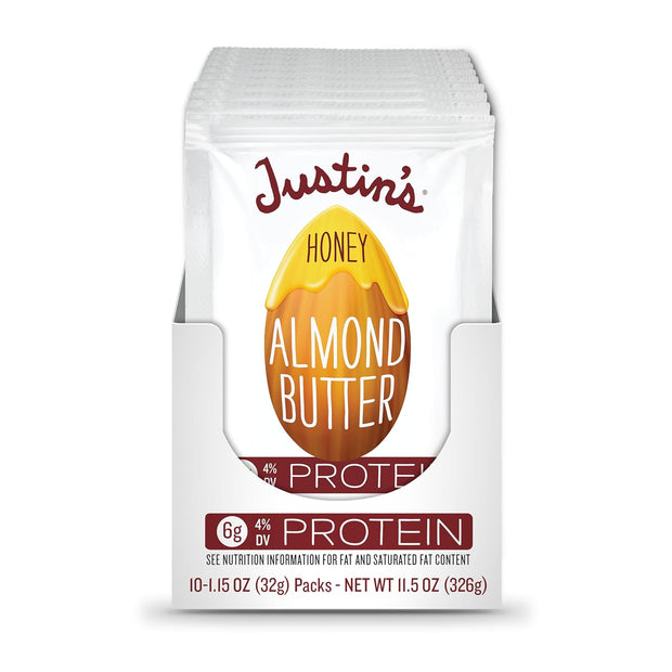 Justin's Honey Almond Butter Squeeze Packs, Gluten-free, Non-GMO, Sustainably Sourced, 1.15 Ounce (10 Pack)