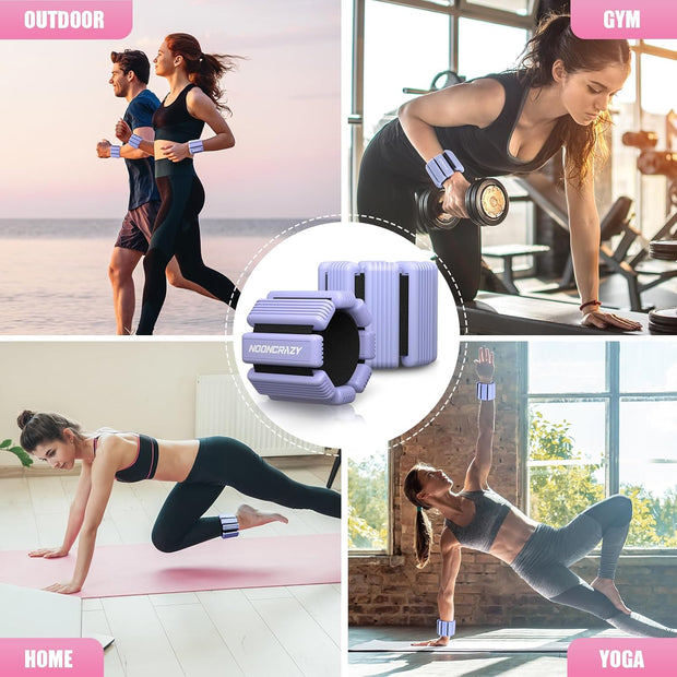 Pilates Wrist Ankle Weights for Women, Wearable Strong Arm & Leg Weights Set of 2(1 lb/2.2 lbs Each), Adjustable Ankle Weights for Walking, Yoga, Dance, Barre, Gym