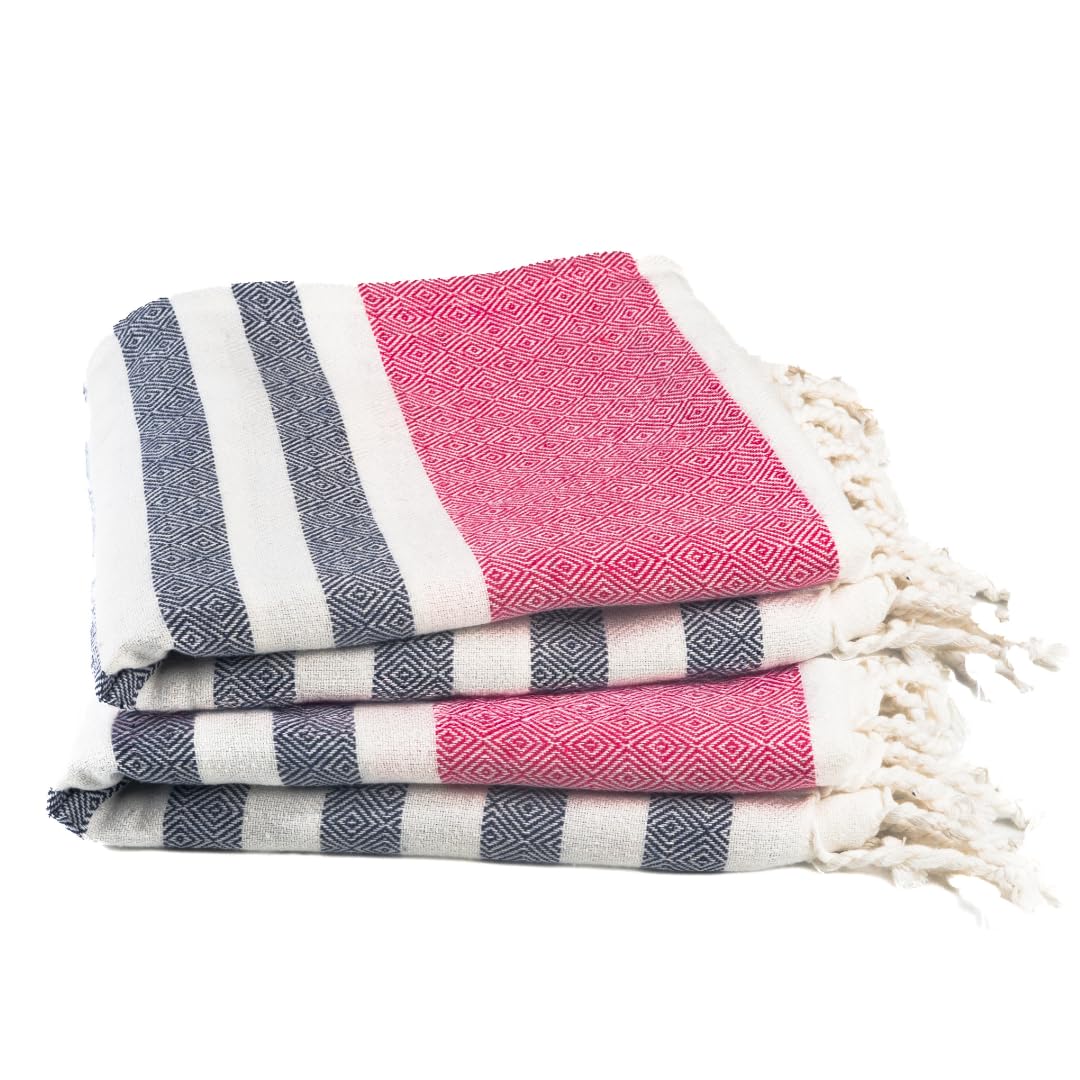 Cotton Turkish Beach Towel Towels Oversized 36"x72" Pool Absorbent Extra Large Quick Dry Sand Travel Towel (Beige, 4 Pack)