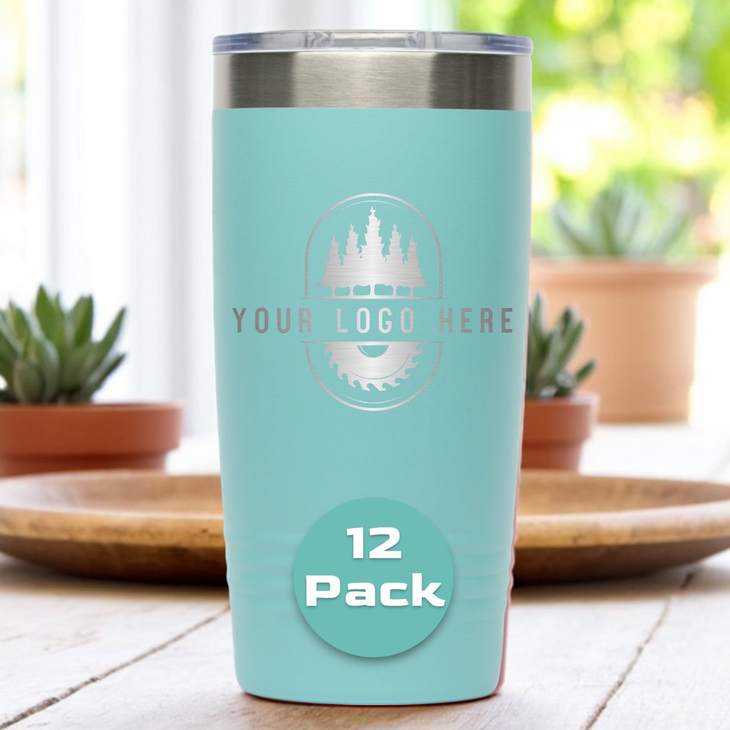 20oz Stainless Steel Tumbler - Upload Your Logo, Custom Engraved, Double Wall Vacuum Insulated Travel Mug, Ideal for Corporate Gifts, Events, and Sports Teams