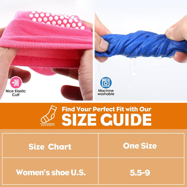 Pilates Grip Socks for Women Men Cute Non Slip Grippy Socks Woman for Yoga Barre Trampoline Hospital