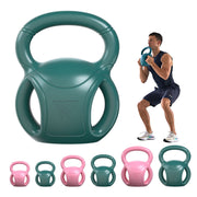 RUNWE 3 Handle Kettlebells Weight - Weight for Women Options 5, 10, 15 and 20 LB for Russian Twists AB Exercise, Weightlifting and Core Fitness Exercise Home Gym [Single in Sold]