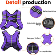 Weighted Vest, 6lb/8lb/12lb/16lb/20lb/25lb/30lb Weight Vest for Men Women, Body Weight Vests Adjustable with Reflective Stripe for Strength Training, Running, Training Workout, Jogging, Walking