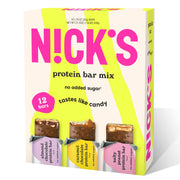 Nick's Protein Bars Crispy Cookie Chocolate, High Protein, Low Calories, Low Carb, Keto Friendly Snacks No Added Sugar (Multipack 12 bars x 50g), Crispy Cookie flavor