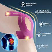 PreCut Kinesiology Tape for Knees, 12 PCS Waterproof KTQUICK Knee Tape for Knee Pain Relief Pre Cut, Original Cotton Athletic Knee Tape, Waterproof & Hypoallergenic Latex-Free for Sports (Black)