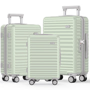SHOWKOO Luggage Sets 3 Piece Hardside Expandable Suitcase with Double Spinner Wheels Tsa Lock Green (20in/24in/28in)