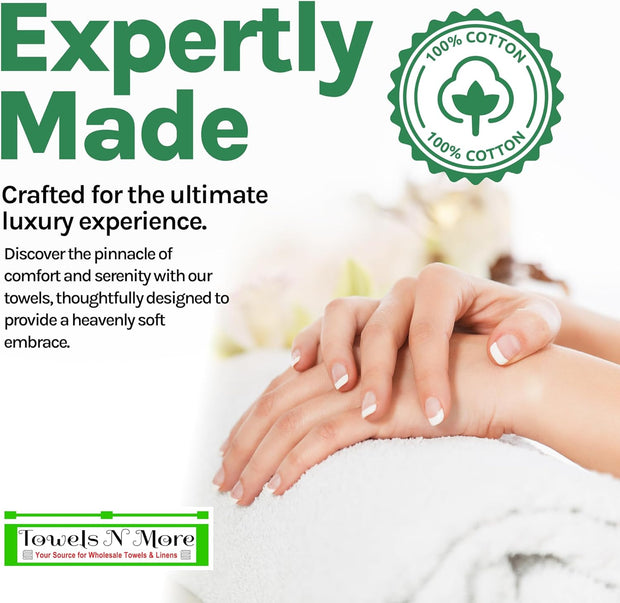 Towels N More 6 Pack 22"X44" Small Light Weight Gym Towels or Can be Used as Quick Dry Bath Towel or Salon Towel, 100% Ring Spun Cotton Loops Sweat Towels Women's Hair Dry Towel