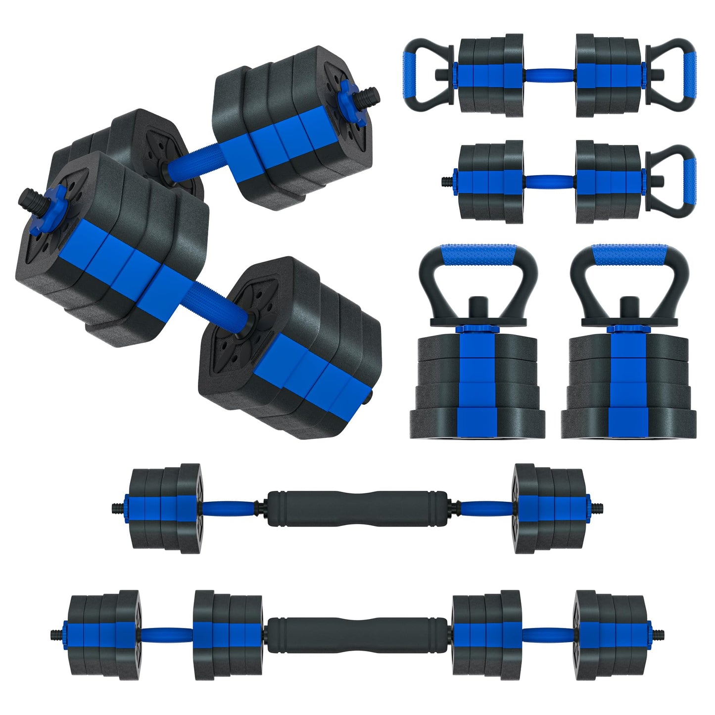 VIVITORY Dumbbell Sets Adjustable Weights, Free Weights with Connector, Non-Rolling Adjustable Dumbbell Set, Barbell for Home Gym, Hexagon, Cement Mixture