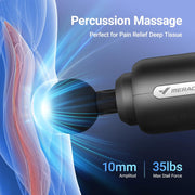 MERACH Massage Gun Deep Tissues, Percussion Massager Tools with 6 Massage Heads, Portable Hand Held Muscle Massagers for Pain Relief Deep Tissue, Cool Gifts for Men and Women