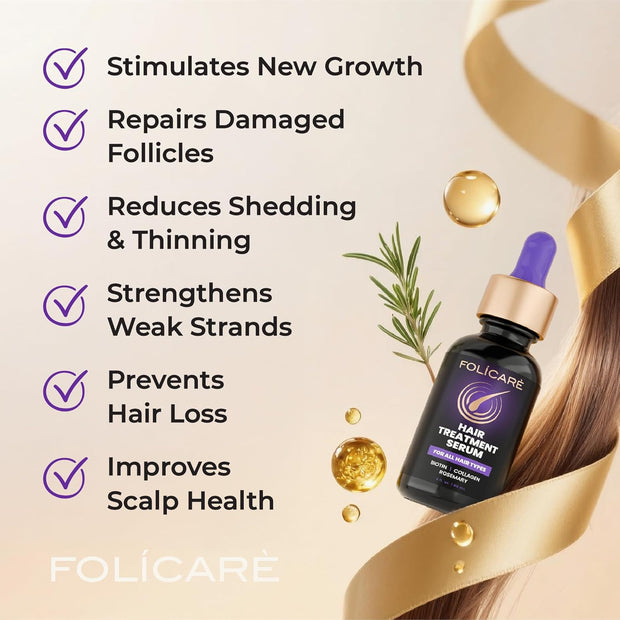 Thickening Hair Growth Serum Women & Men, Biotin Collagen & Rosemary Scalp Serum for Hair Density & Hydrating, Densifying Hair Serum Regrowth Oil for Hair Loss