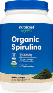 Nutricost Organic Spirulina Powder 2 LB - Pure, Certified Organic Spirulina