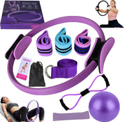 Pilates Essentials Kit for Women, Better Me Pilates Kit for Home Workouts, Pilates Rings Booty Bands for Working Out Glutes Yoga Ball 25cm Figure 8 Resistance Band Yoga Bands for Stretching
