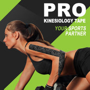 OK TAPE PRO Kinesiology Tape Uncut Roll, Elastic Physical Therapy Athletic Tape for Pain Relief, Muscle Support, Kinetic Tape, Water Resistant, 2in X 16.4ft -Black Gray