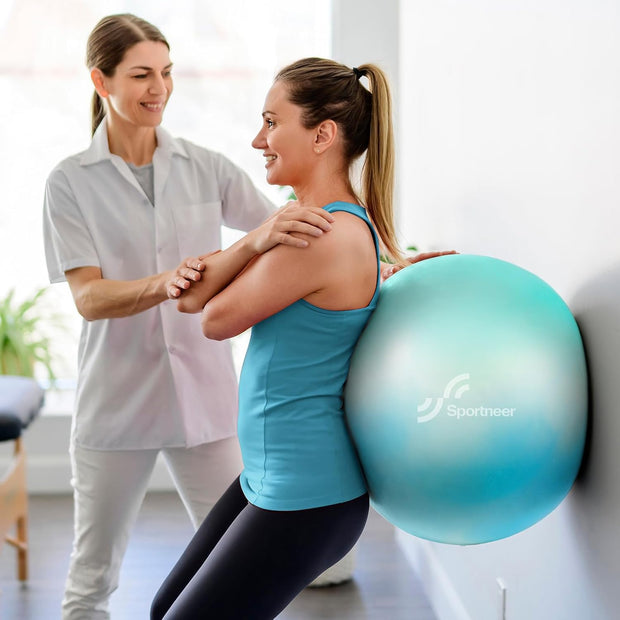 Sportneer Extra Thick Exercise Ball - 25.6''Yoga Ball with Quick Pump - Anti-Burst and Slip Resistant Fitness Ball Chair for Pregnancy and Physical Therapy