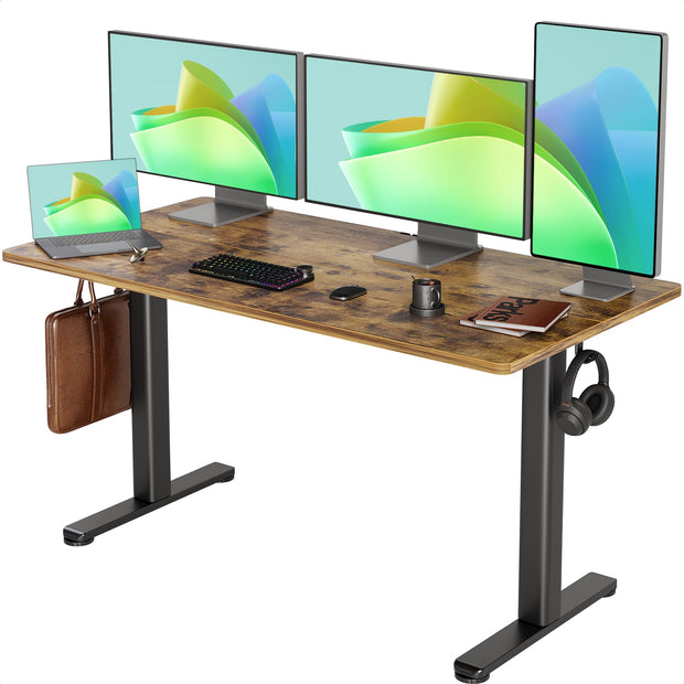 INNOVAR Electric Standing Desk, Adjustable Height Stand up Desks, 48 x 24 Inches Sit Stand up Desk for Home Office Computing, 3-Preset Memory Height Ergonomic Rising Desks, Black