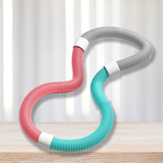 Weighted Fitness Hoop with Soft Spring, Foldable Waist Slimming Exercise Ring, Portable PVC Workout Equipment for Home Gym Adults
