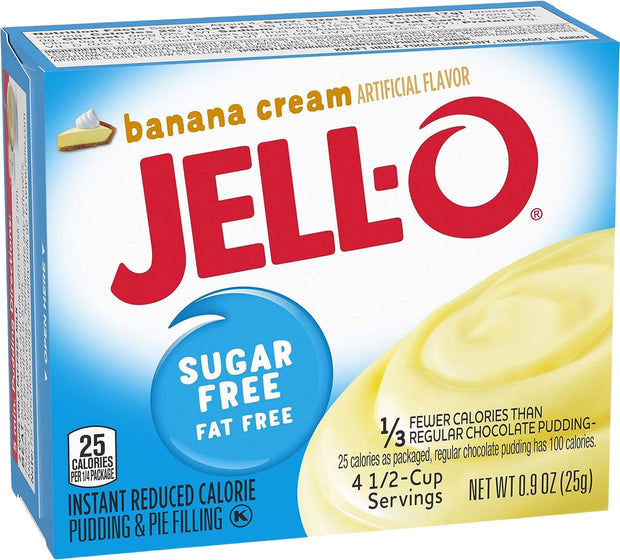 Jello Sugar Free Instant Pudding & Pie Filling Mix, Variety, 9 Flavors, Pack of 9