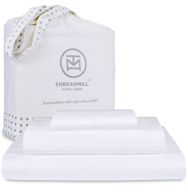 Threadmill 5-Star Hotel 500 Thread Count Best Bed Sheets, 100% Cotton Sheets Set for Queen Bed, Smoother Than Egyptian Cotton Claims, 4 Pc Set with Deep Pockets (Dark Grey)