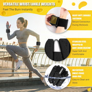 Wrist Ankle Weights Bangles 4lb/2lb for Women, Adjustable Silicone Pilates Weights Bracelet, Heavy Duty Fasteners Wearable Arm & Leg Weights for Yoga, Pilates, Barre, Walking and Gym (Set of 2)