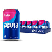 Zevia Zero Sugar Soda, Strawberry Lemon Burst, 12 oz Cans (24-Pack) – Naturally Sweetened, Zero Calorie Sugar Free Soda - Non-GMO Project Verified, Gluten-Free, Vegan