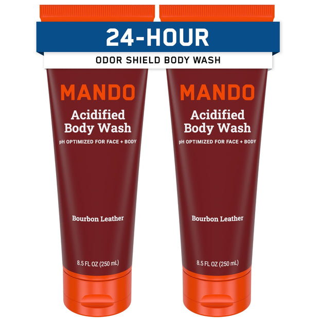 Mando Odor Shield Body Wash - 24 Hour Control - Removes Odor Better than Soap - SLS and Paraben Free, Skin Safe - 8.5 Ounce (Pro Sport)