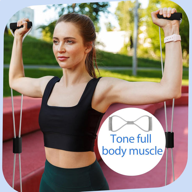 Poen Home Pilates Kit for Women Pilates Equipment Ring and Ball Set with Stretching Strap 8 Resistance Bands Non Slip Socks Gym Back Bags Exercise Equipment for Workout