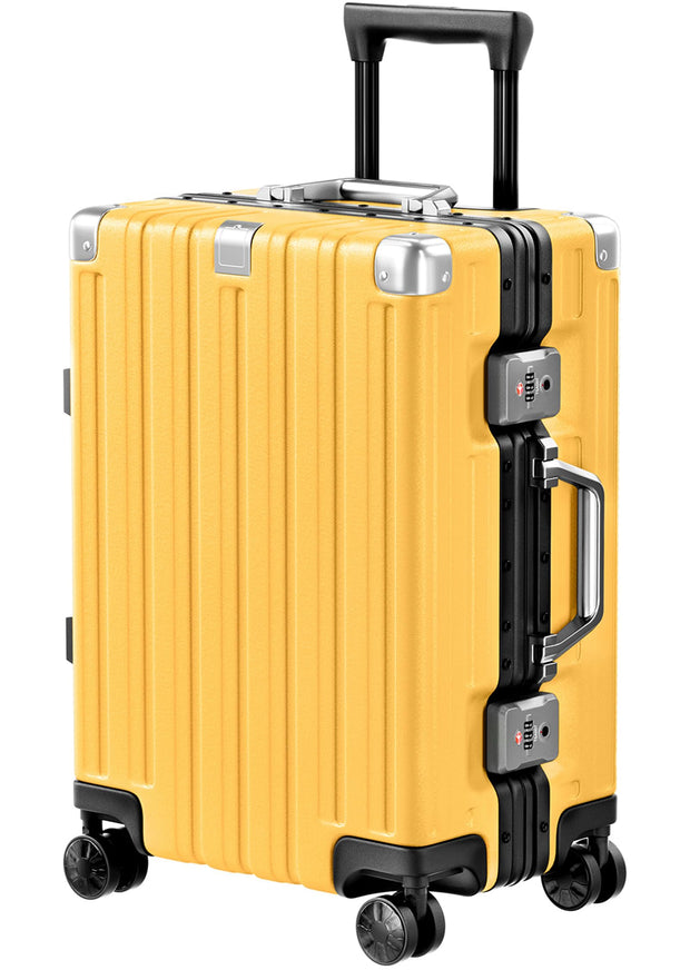 Krute Luggage 28 Inch Aluminum Frame Luggages TSA Lock No Zipper Checked Suitcase with Spinner Wheels PC+ABS Hardshell Lightweight Large Suitcases