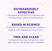 Lume Laundry Stink Eraser - Pretreat Spray & Laundry Brush - Eliminates Body Odor In Clothes - Odor Blasting Enzyme Blend - Makes Your Detergent Work Better - Free And Clear - 16 fluid ounces