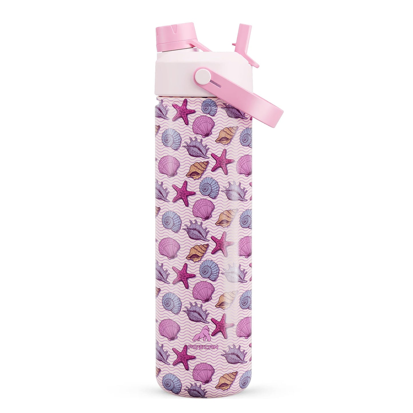 26 oz Insulated Water Bottle with 2-in-1 Straw and Spout Lid, Keep Cold 24H, Leak-Proof, Fits in Car Cup Holder, Stainless Steel Water Bottle for Sports, Travel, and School (Cotton Candy)