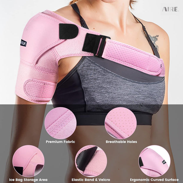 Shoulder Brace for Women and Men Recovery Shoulder. Adjustable Shoulder Support for Rotator Cuff, AC Joint Pain Relief, Shoulder Injuries. Perfect Fit Shoulder Compression Sleeve (One Size Regular)